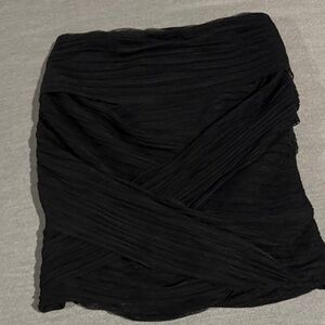 BCBGMaxAzria Black Textured Mini Skirt